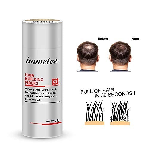immetee Hair Building Fibers Powder Hair Fibres 2 Bottles Medium Brown 28g