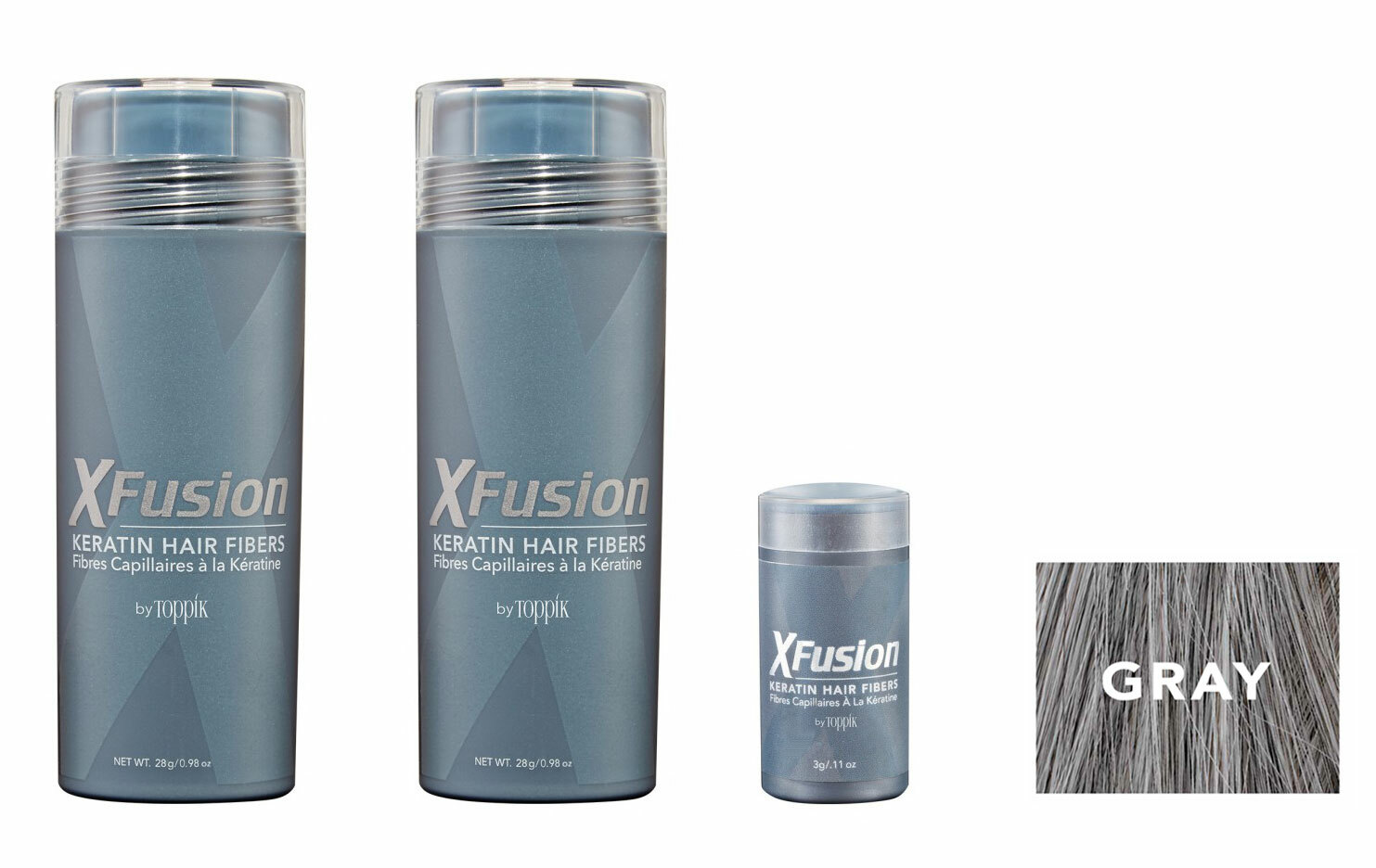 Xfusion Keratin Hair Fibers Two Pack – 2 x 28g /0.98 oz + FREE 3gr travel fibers