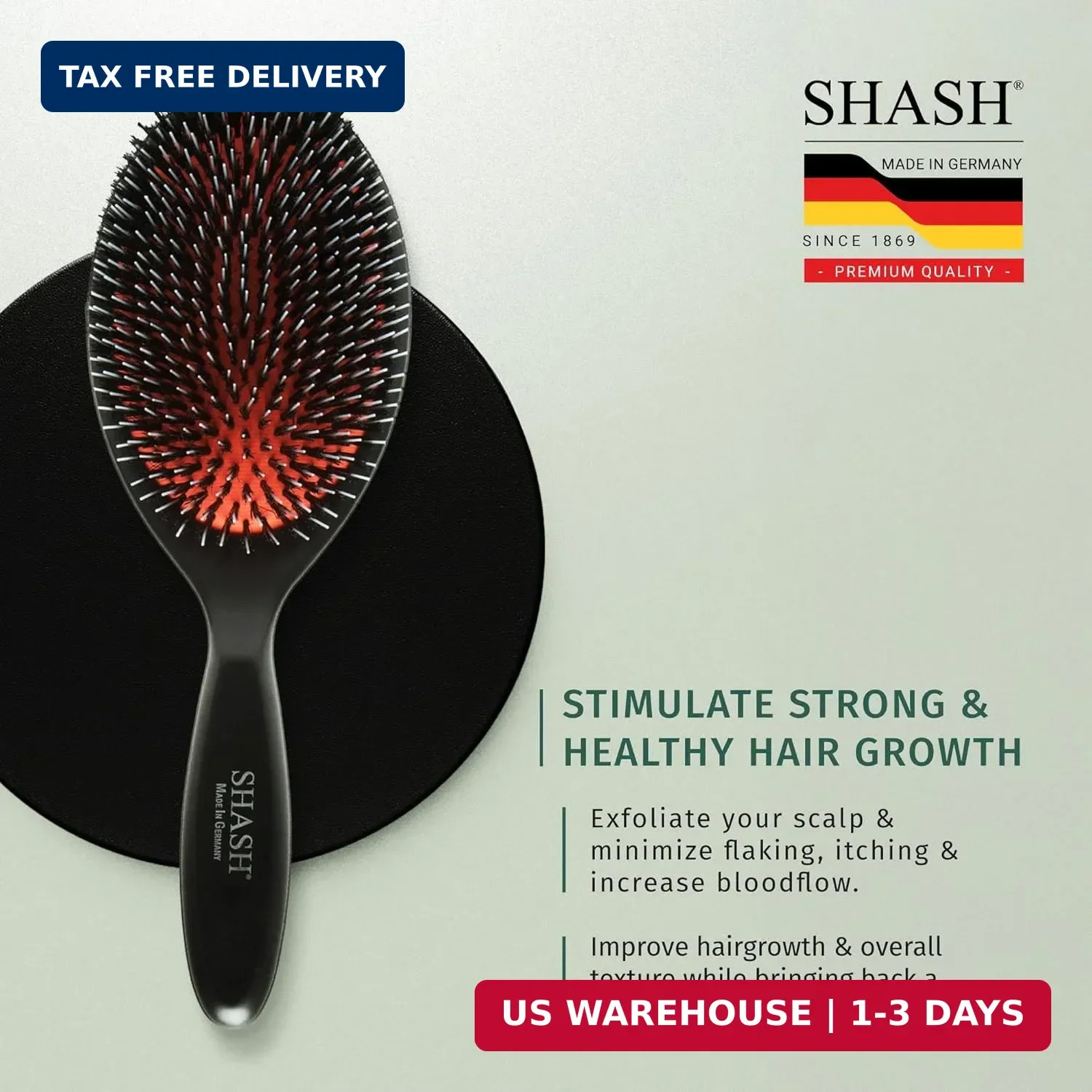 Since 1869 Hand Made In Germany – Nylon and 100% First Cut Boar Bristle Brush Su