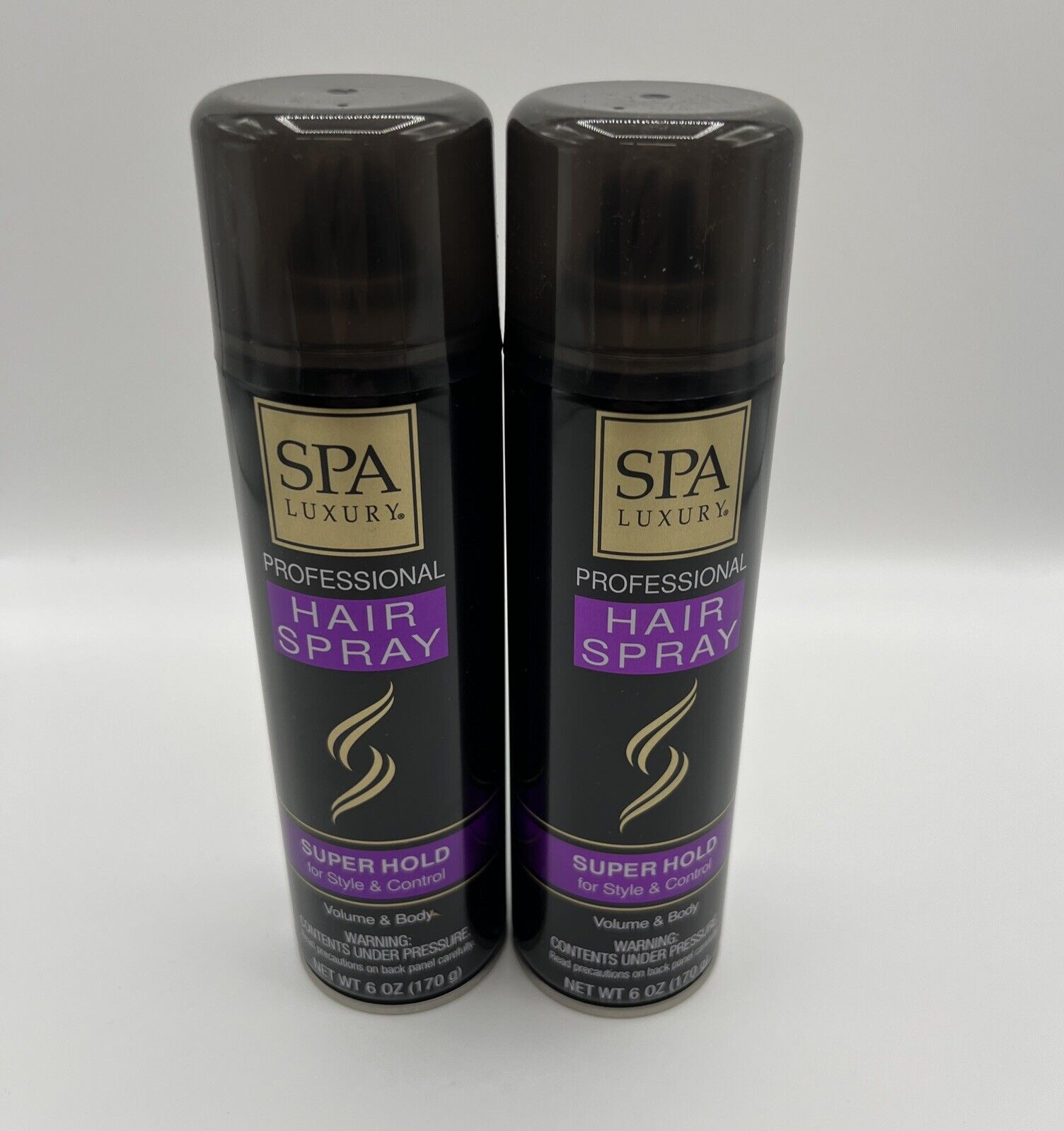 Spa Luxury Super Hold Hair Spray Aerosol Unscented 6 Oz Each 2 Pack