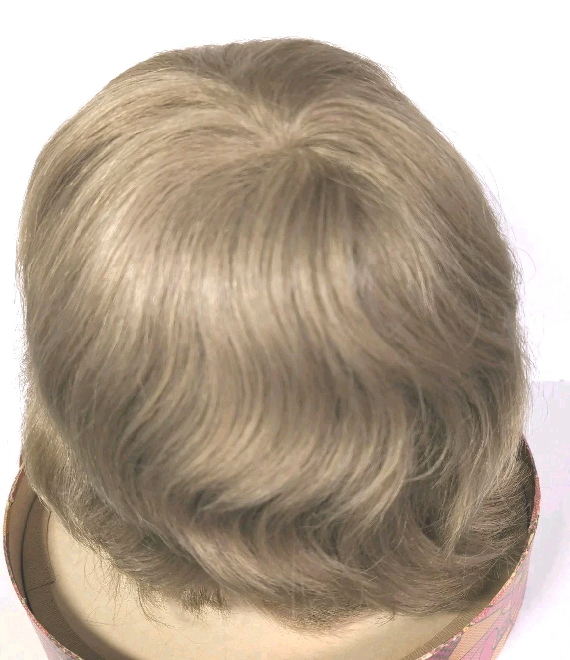 Vintage Sears Lyrette 100% European Human Hair Wig Medium Blonde W Germany Box