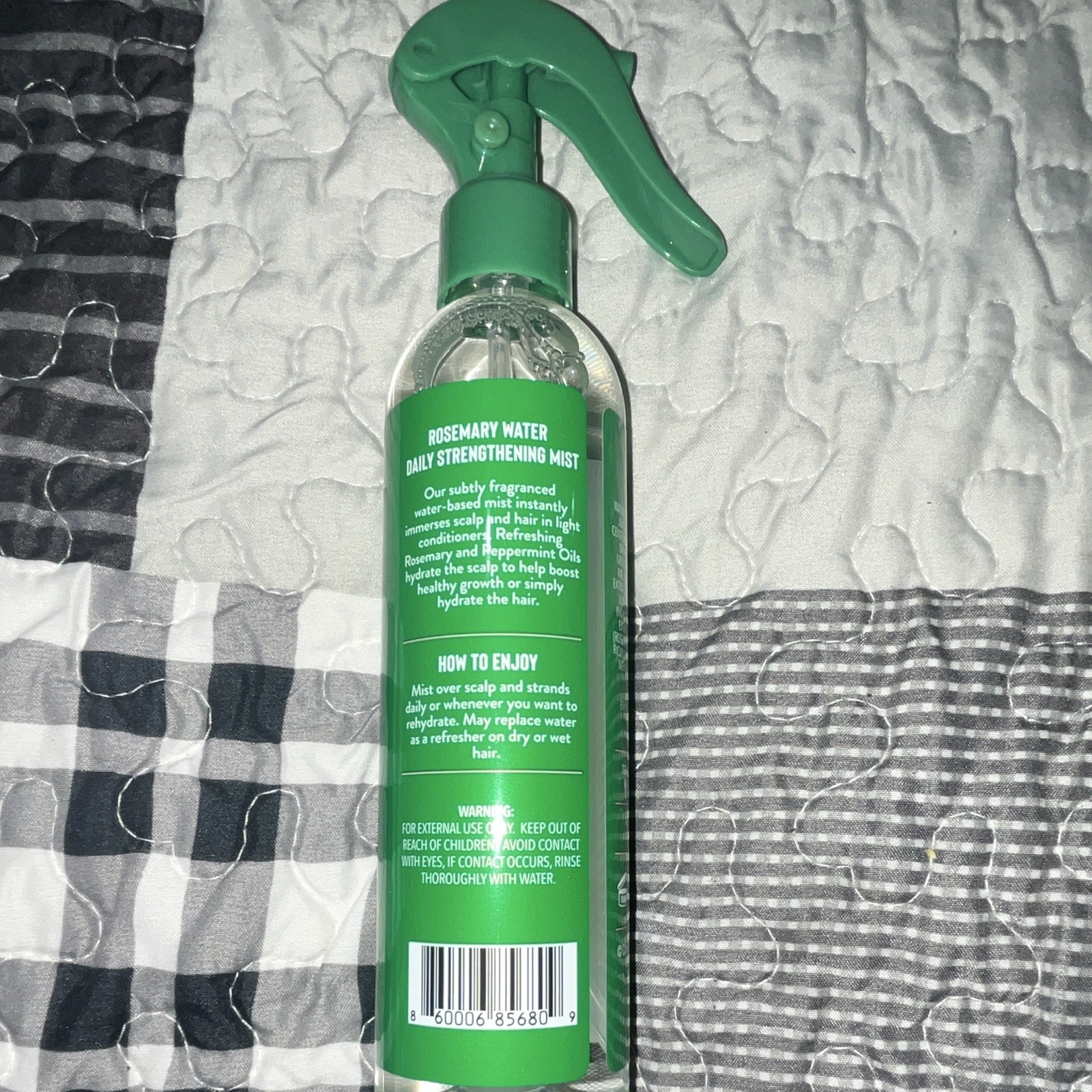 Camille Rose Rosemary Water Strengthening Hair Mist Spray, Paraben-Free 8 fl oz