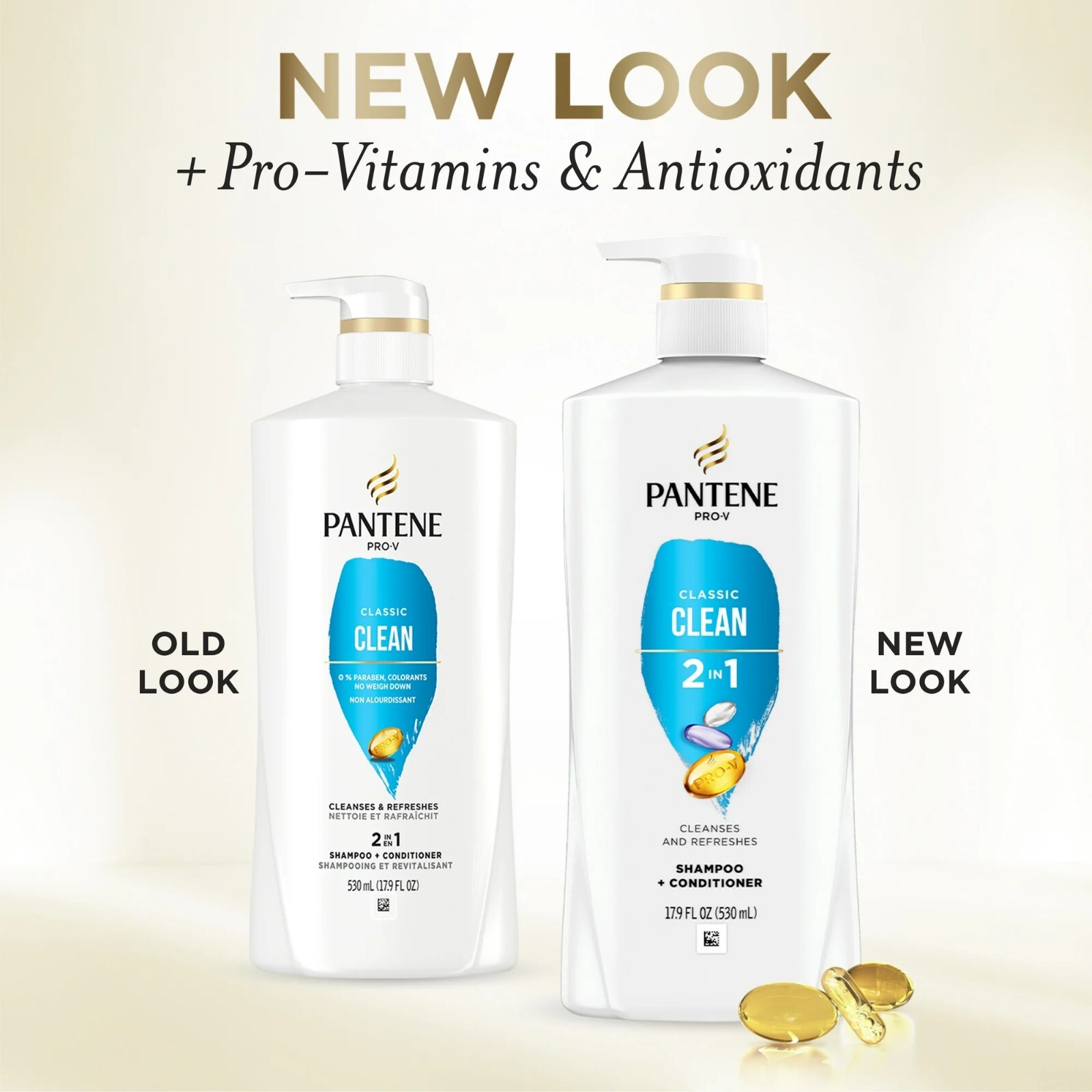 Pantene Pro-V Classic Clean 2in1 Shampoo and Conditioner, All Hair Types, 17.9 f