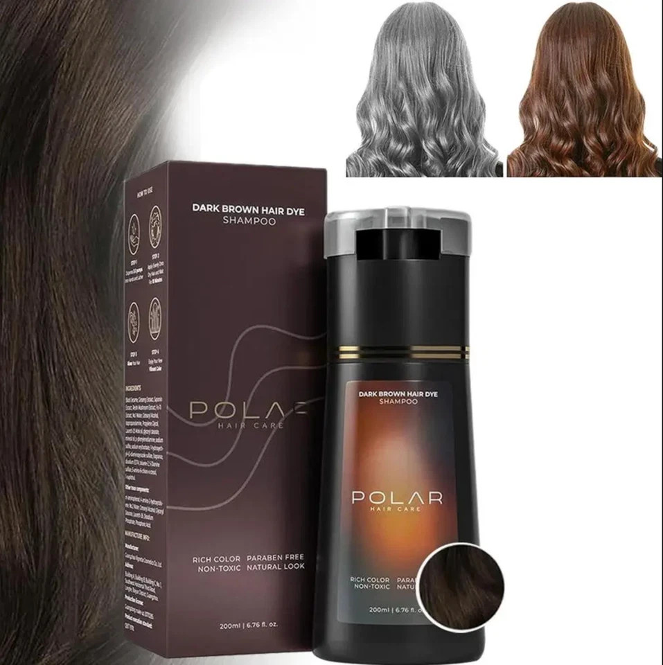 200ml Polar Hair Instant Dye Shampoo Hair Color Shampoo for Hair Natural Color