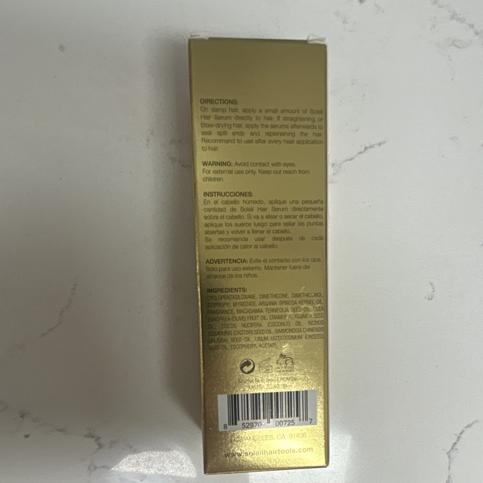 Soleil HydroLine NEW RARE Moroccan Hair Serum Argan Oil Paraben-Free MSRP:$249