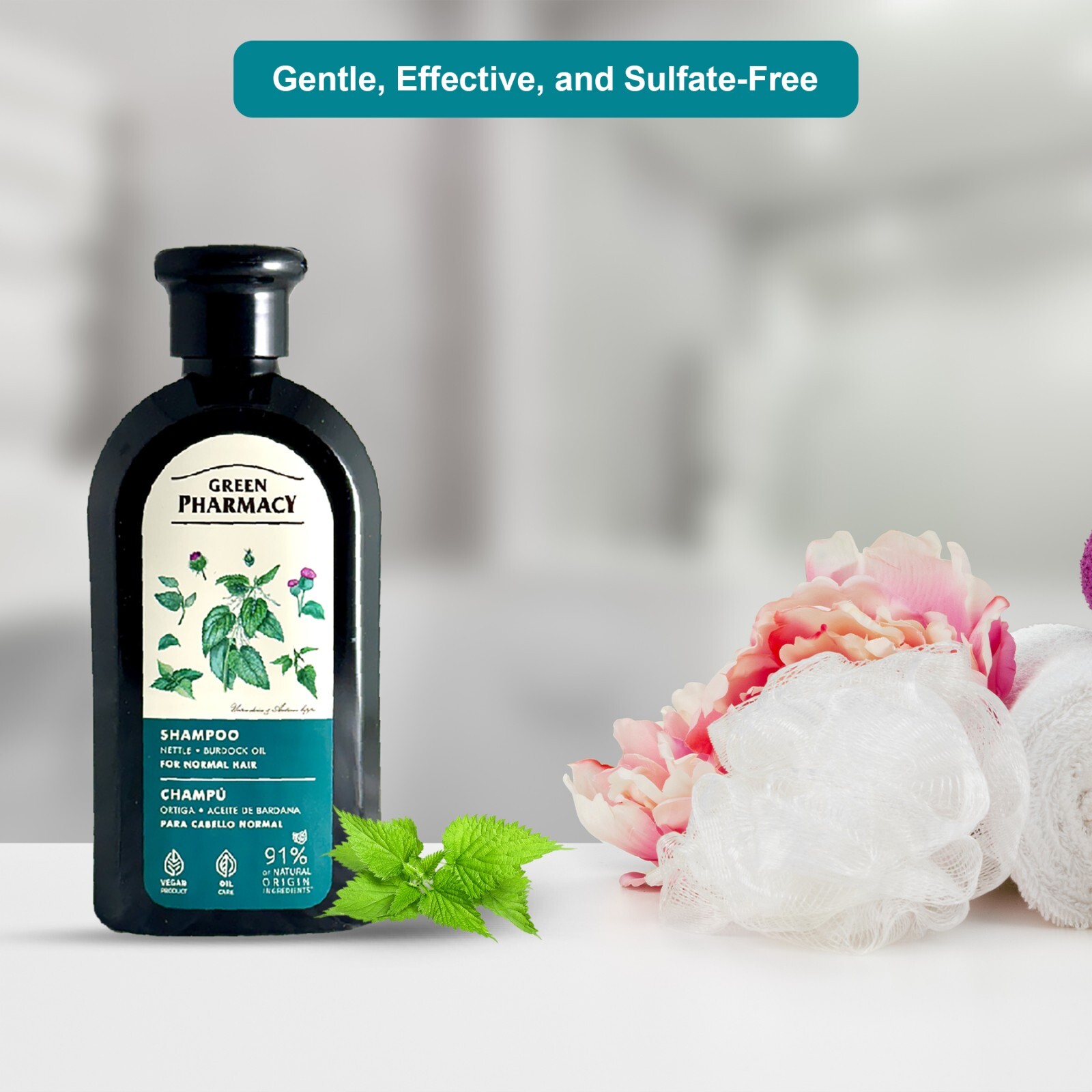 Nettle & Burdock Oil Shampoo for Normal Hair. Strengthens Hair, Enhances Shine