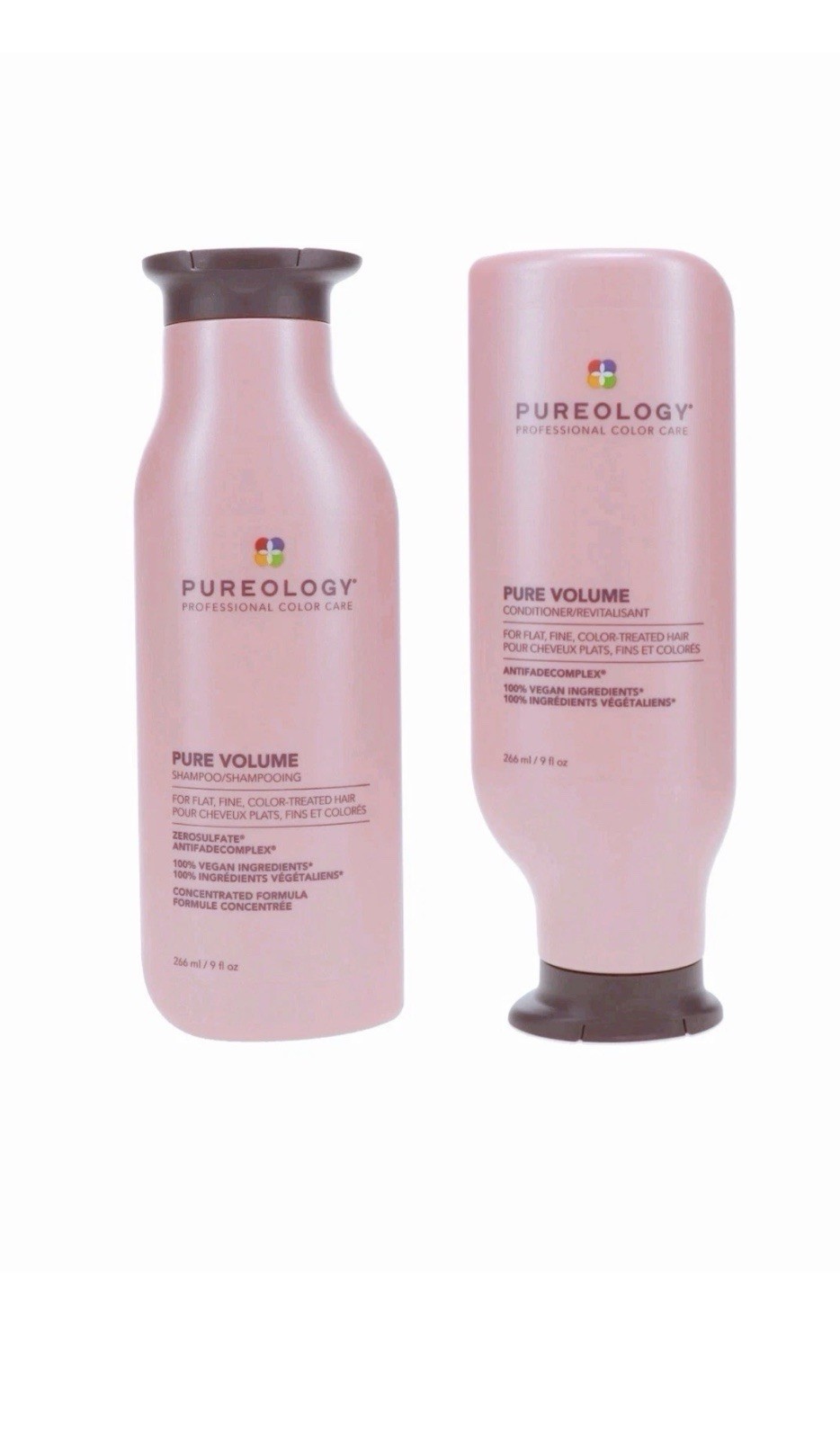 Pureology Pure Volume Shampoo Conditioner Duo 9oz Set Volumizing Color NEW