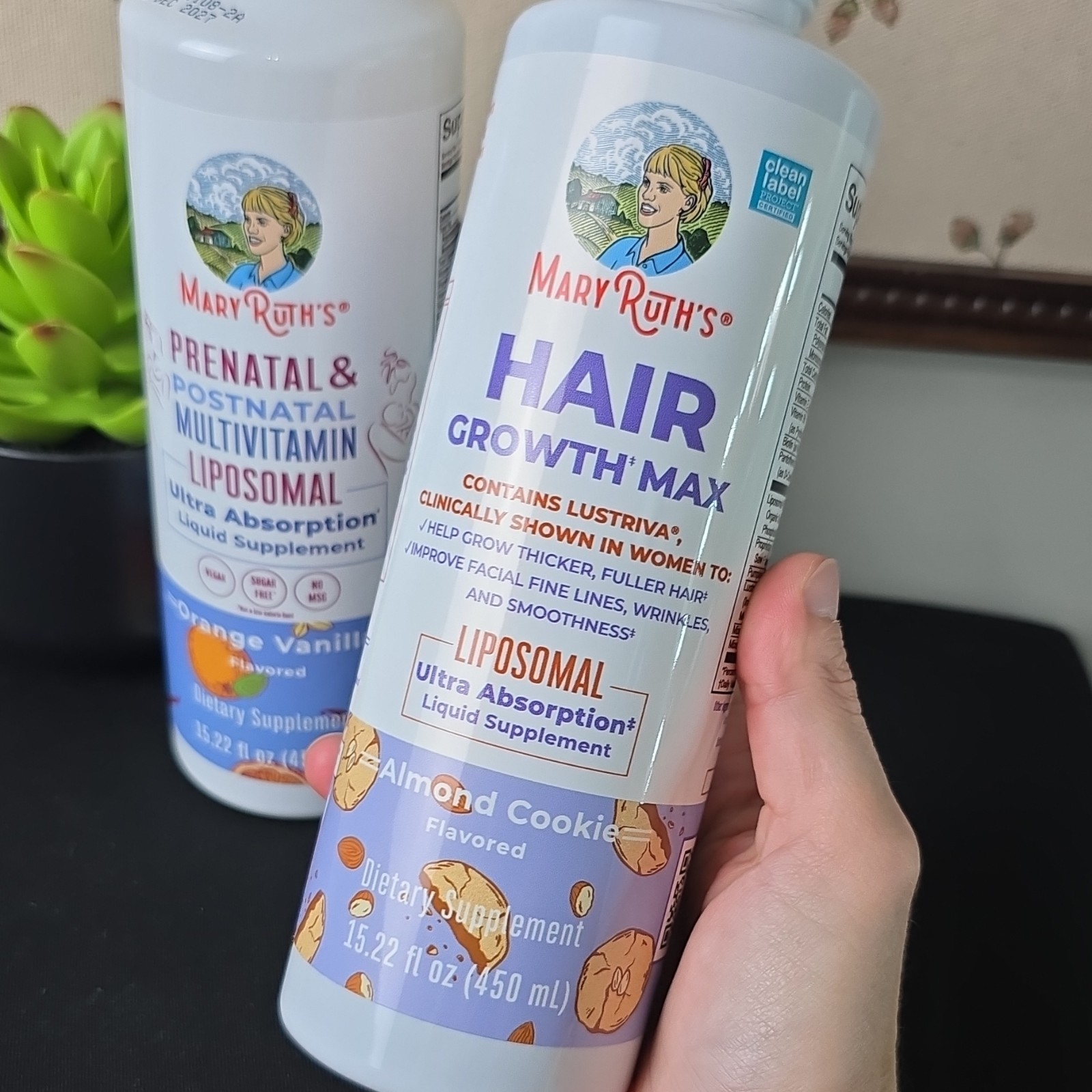 MaryRuth’s Liposomal Hair Growth Max Lustriva Liquid 15.22oz Almond Cookie