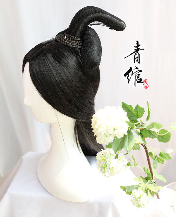 Chinese Wedding bride Ancient WeiJin Style Cosplay Show Whole Hair Wig Headwear