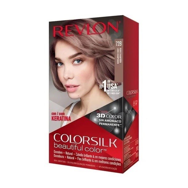 3 PACK – REVLON COLORSILK 72B 🇲🇽 TINTE PARA CABELLO COLOR RUBIO CHAMPIÑÓN
