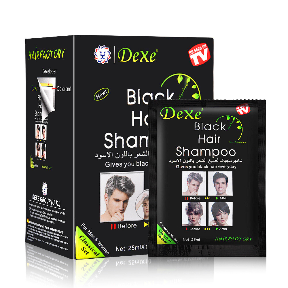 10pcs Hair Dye Blackening Gray White Hair Shampoo Natural Hair Coloring Shampoo