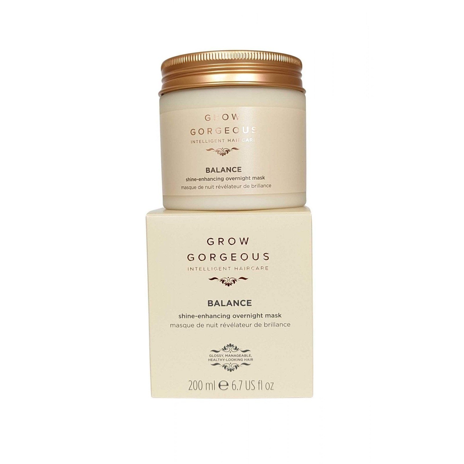 Grow Gorgeous Balance Shine-Enhancing Overnight Mask 200ml – 6.7 fl oz NIB