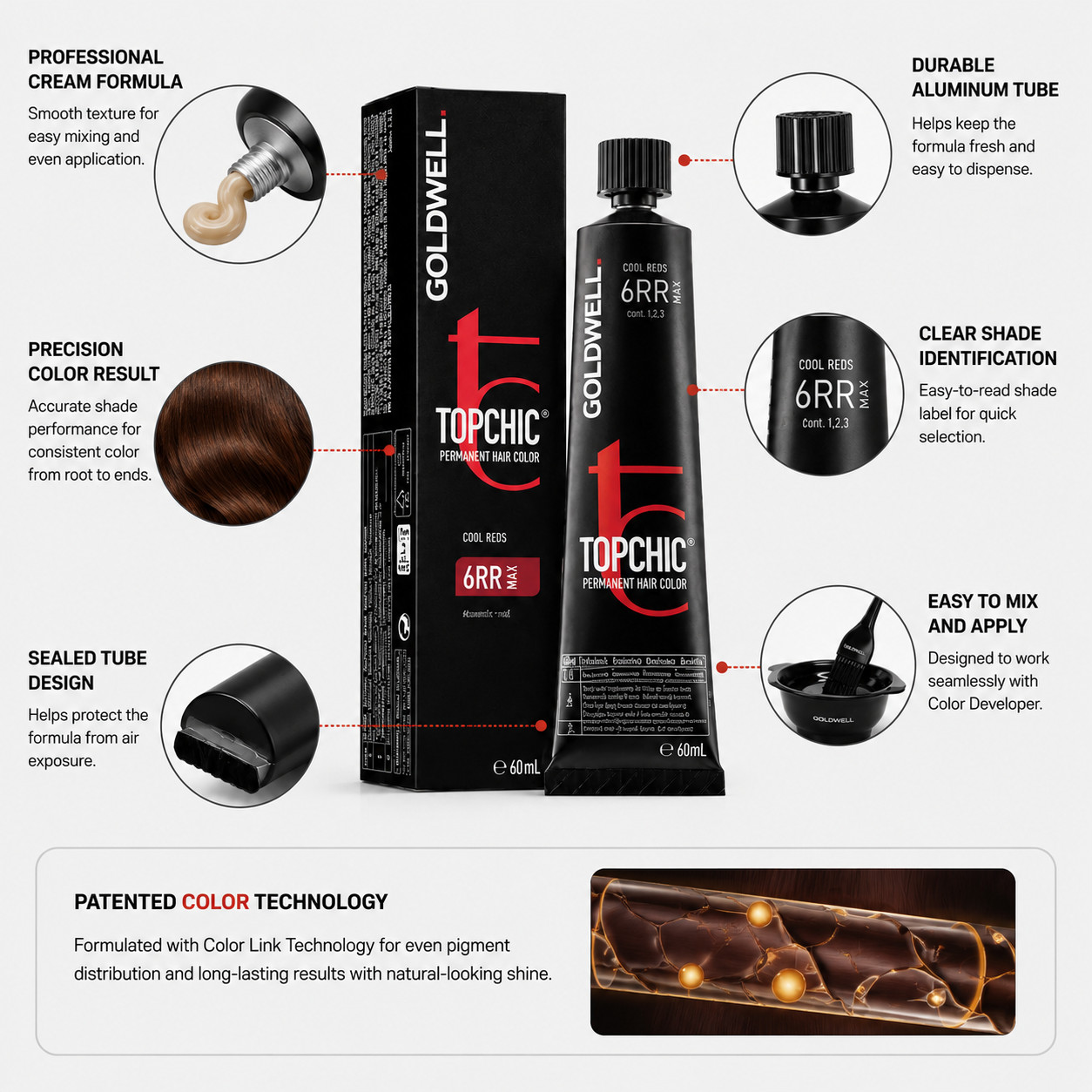 Goldwell Topchic Permanent Hair Color 2.1 oz Tube – Pick Color