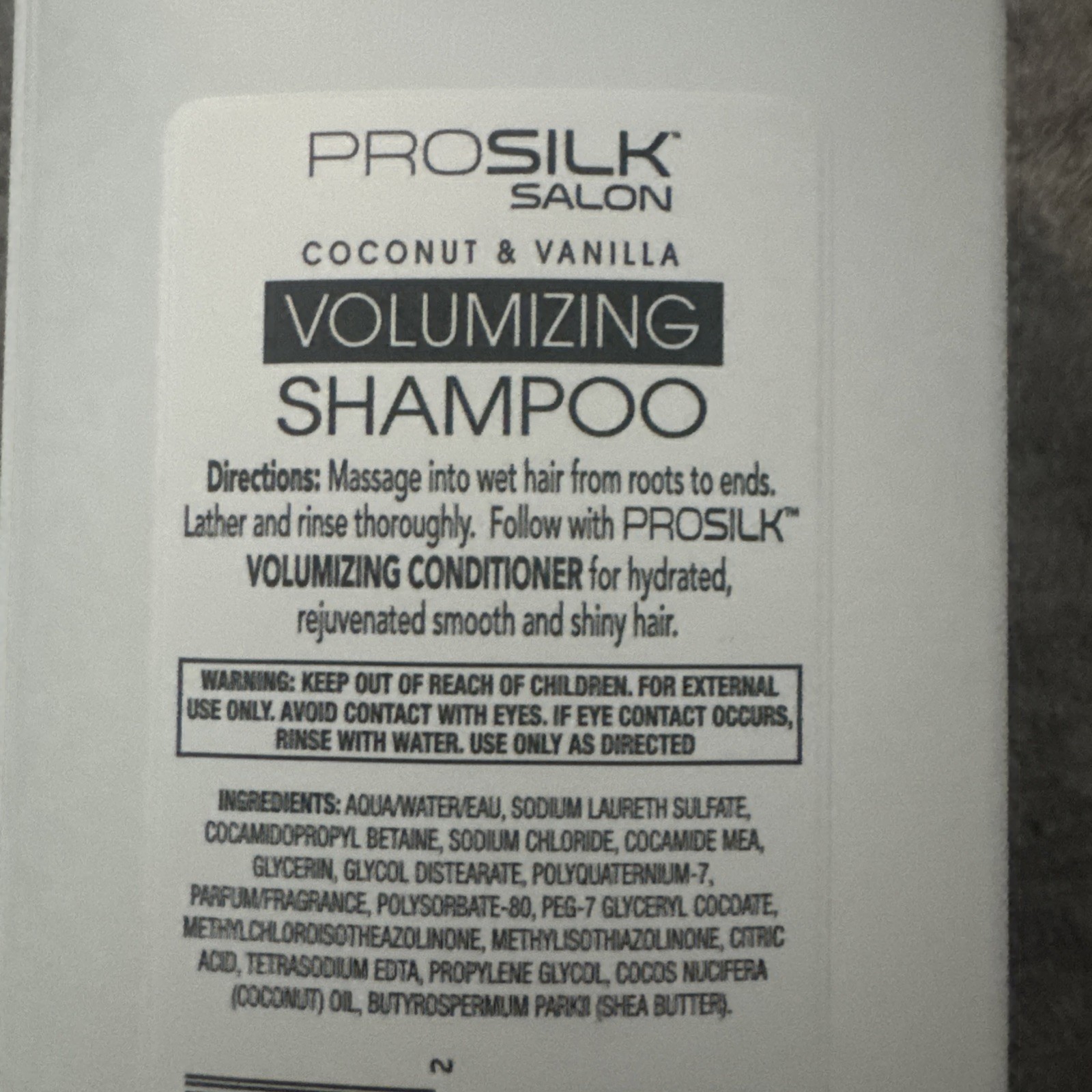 2pk PRO SILK SALON COCONUT & VANILLA VOLUMIZING SHAMPOO 15 oz