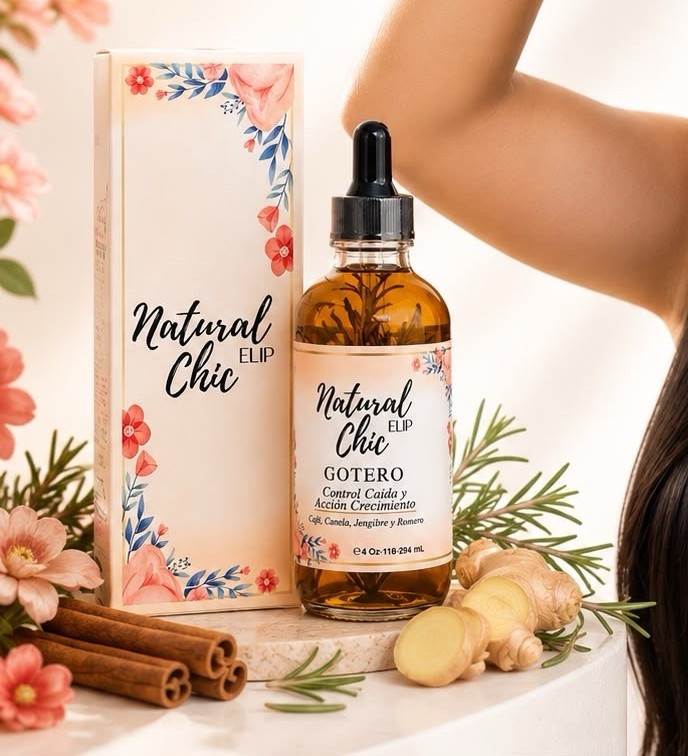 Natural Chic GOTERO Hair Growth Oil Liquid w/ Rosemary Ginger Cinnamon 4 fl oz