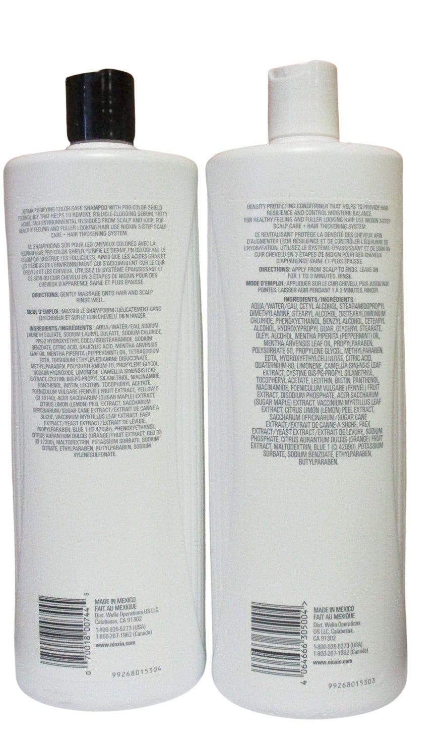 Nioxin System 2 Scalp + Hair Shampoo & Conditione Natural Thinning Hr 33.8oz Duo