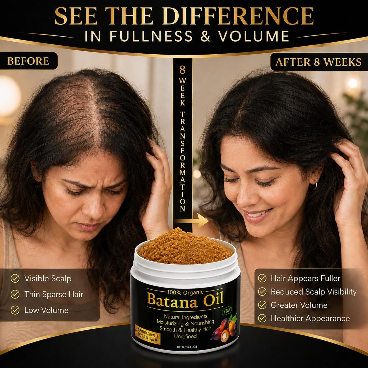 Dr. Sebi’s 100% Pure Batana Oil for Hair Growth – Nourishing & Moisturizing Oil