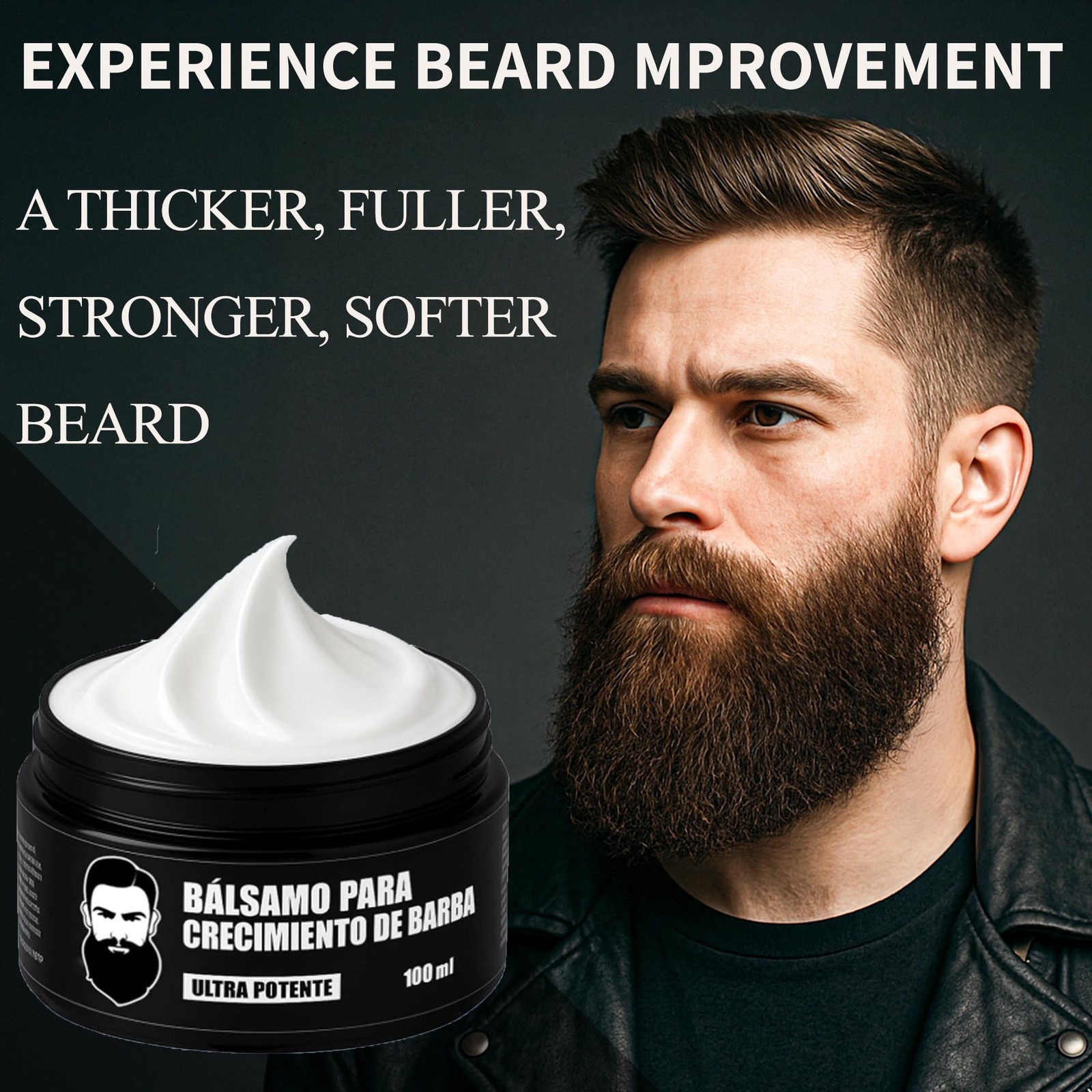 Estimulante de Barba, Bálsamo Para 3.5 Fl Oz (Pack of 1), Black