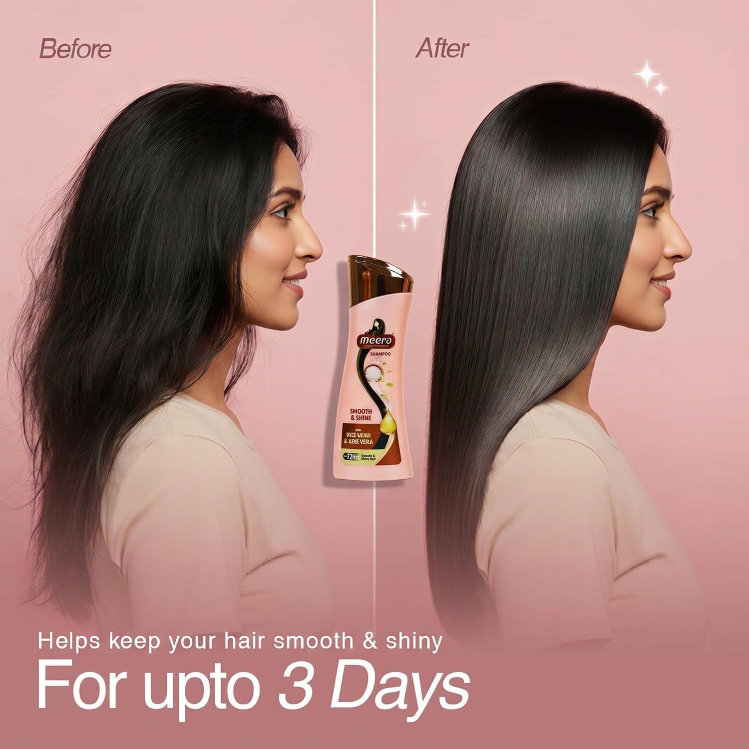 Meera Smooth & Shine Shampoo with Rice Kanji & Aloe Vera Nourishes 180ml