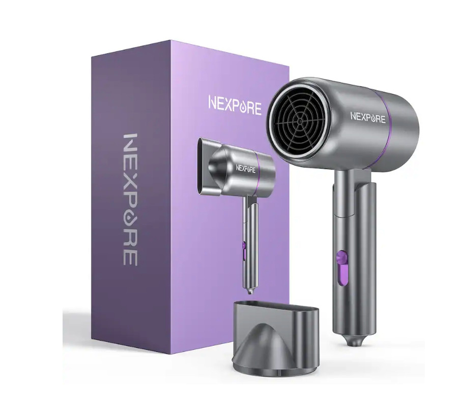 1300W Ionic Hair Dryer Blow Dryer with Nozzle Lightweight Quiet Fast Dry Home Sa