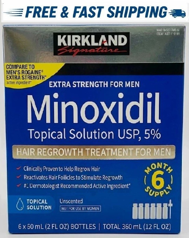 Kirkland Minoxidil 5% Extra Strength Men 6 Month Supply Hair Regrowth