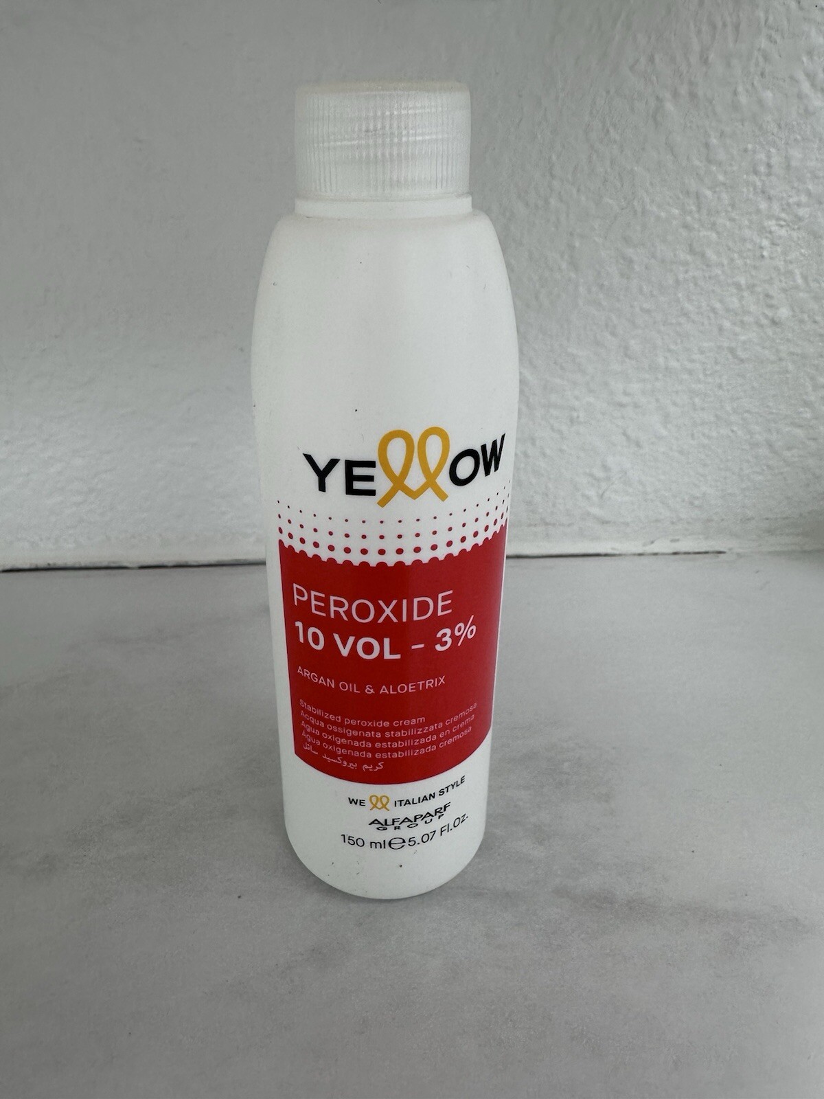 Alfaparf Yellow Peroxide 10 Vol – 3% Argan Oil & Aloetrix Cream Developer 150ml