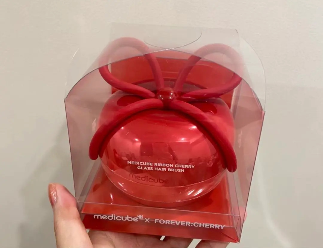 medicube x FOREVER CHERRY Ribbon Cherry Hair Brush RED Limited Edition