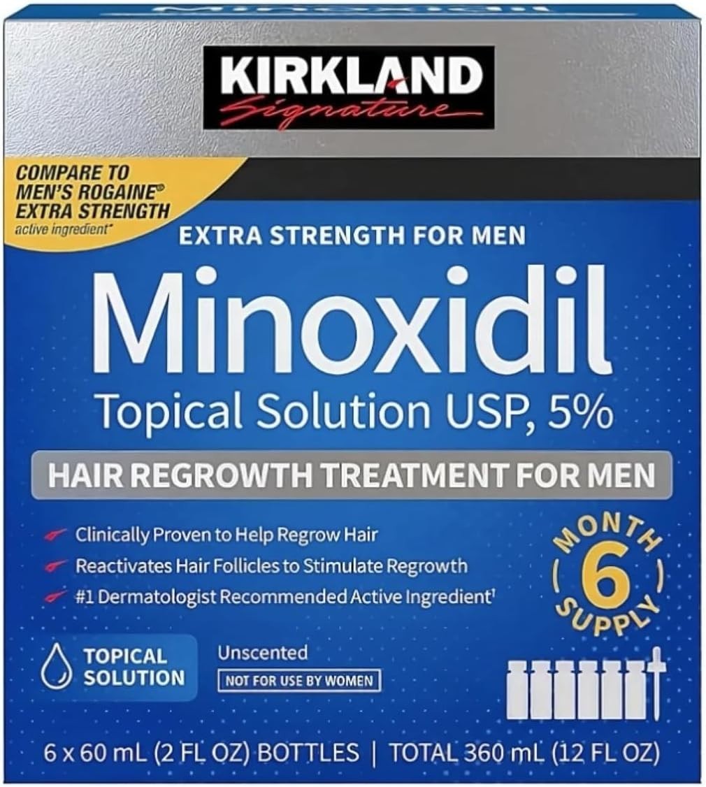 Kirkland Minoxidil 5% Extra Strength Men 3 Month Supply Hair Regrowth EXP 08/27+