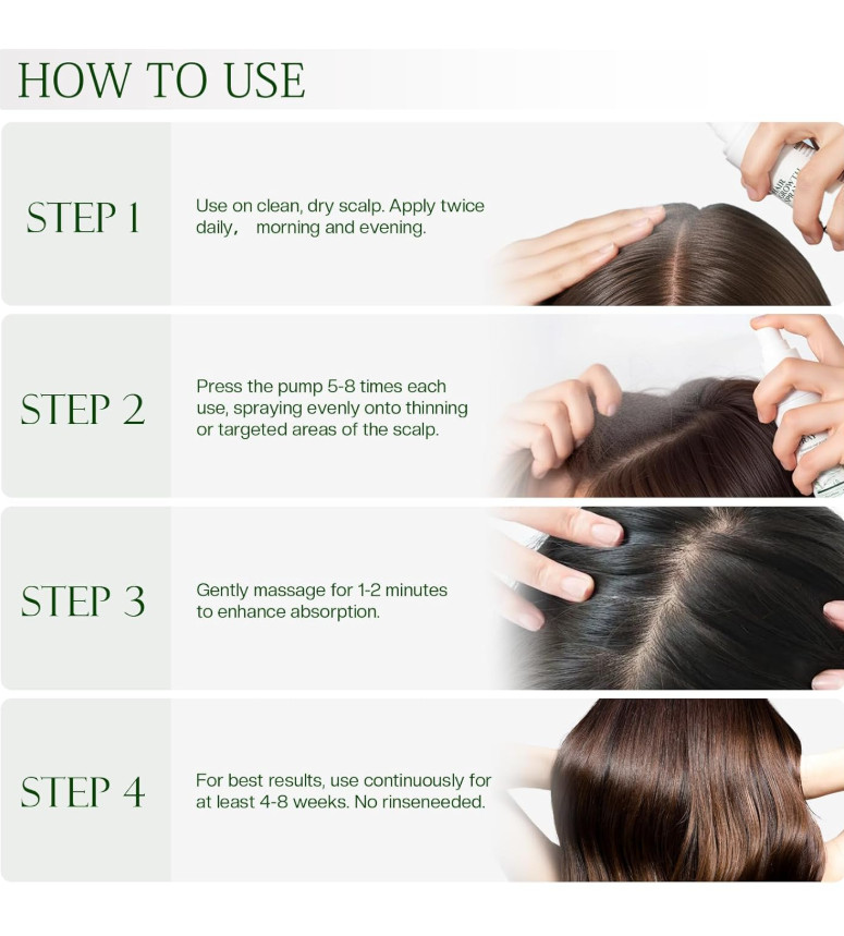 Hair Growth Spray Rosemary Oil Biotin Caffeine Castor Oil Anti Hair