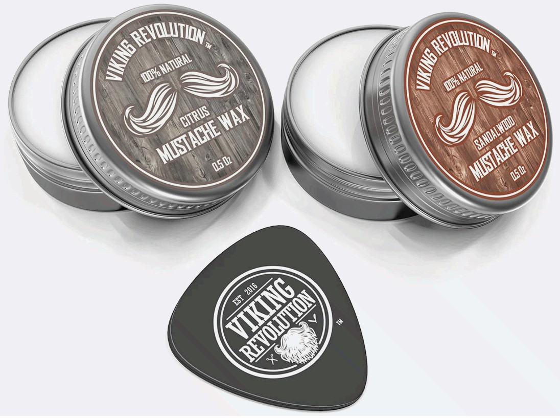 Mustache Wax 2 Pack – Beard & Moustache Wax for Men – Strong Hold Helps Train Ta