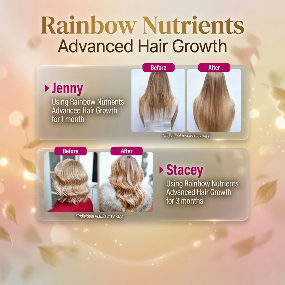 Rainbow Nutrients Advanced Hair Support – Biotin 10,000mcg+Collagen,120 Capsules
