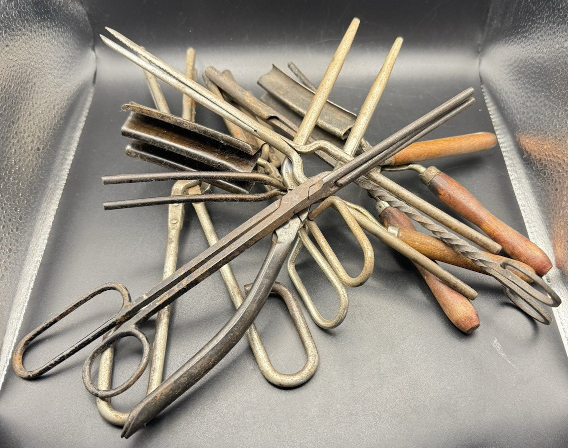 Vintage Antique CURLING IRON LOT Hair Wood Crimper Iron Acier Marcel Germany #5