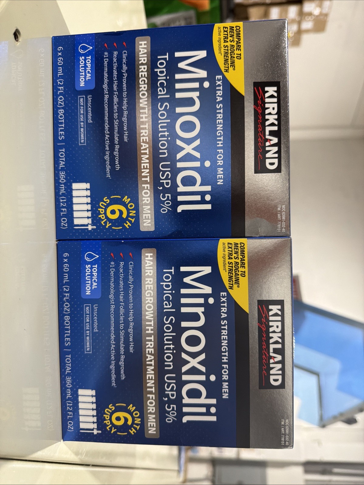 2 PACK LOT Kirkland Minoxidil 5% Hair Regrowth TOPICAL Treatment 12 Month Supply