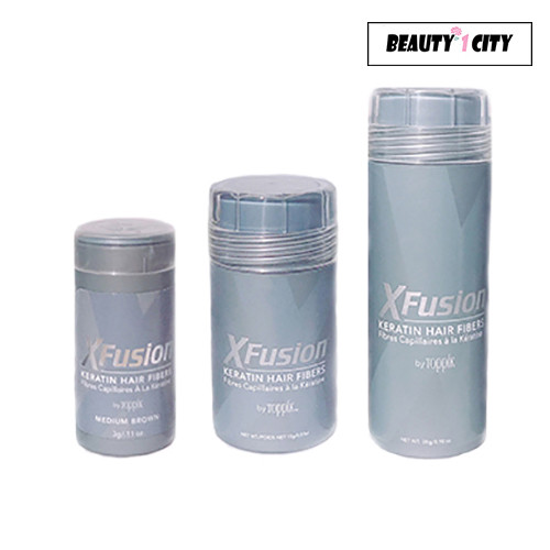 XFusion Keratin Hair Fibers – Black / Dark Brown / Medium Brown / Light Brown