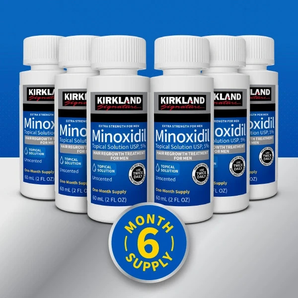 Kirkland Minoxidil 5% Extra Strength Men Hair Regrowth Treatment 6 Month Supply