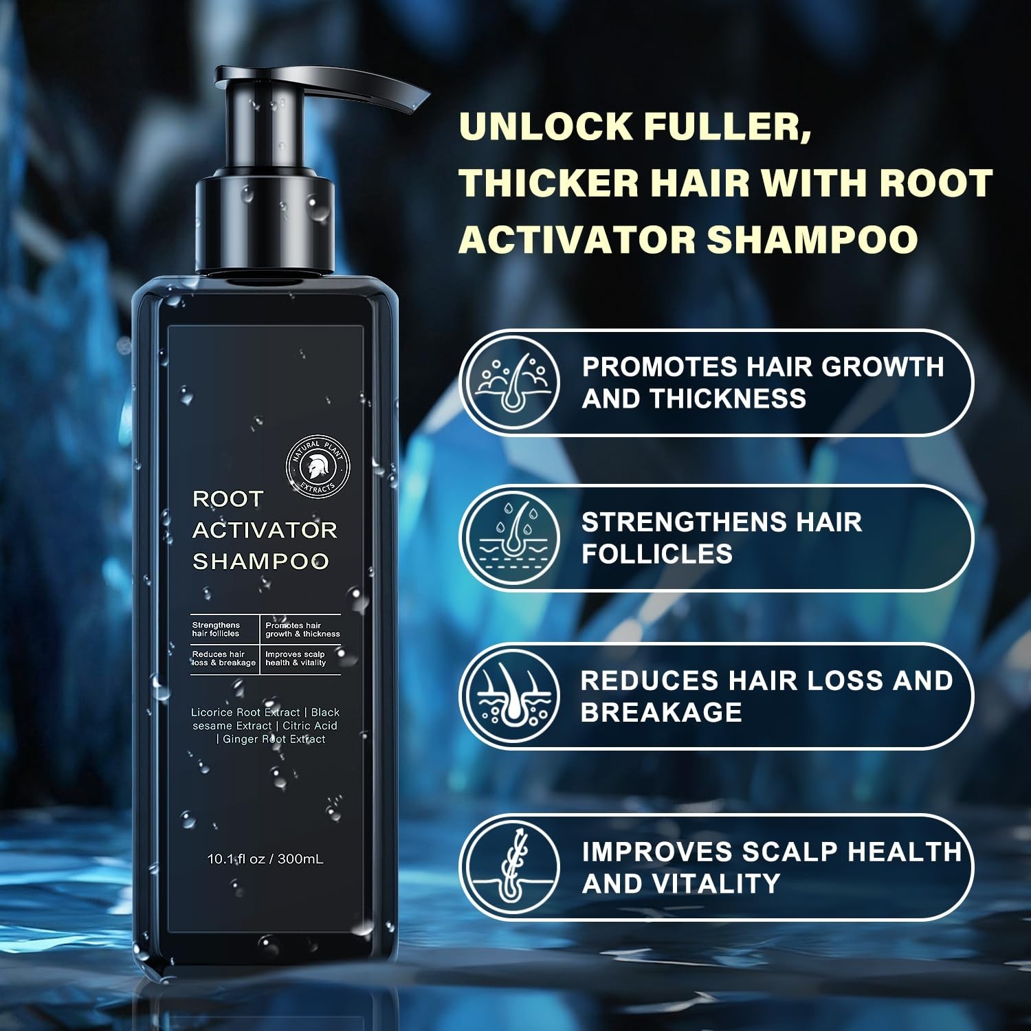 Hair Growth Shampoo for Men – Root Activator for Thinning Hair & Hair Loss – 300
