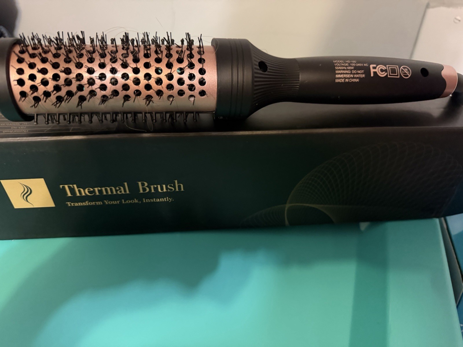 Hot Air Brush 1 1/2in Ceramic 350°F Digital Display MG-9698 Black/Rose