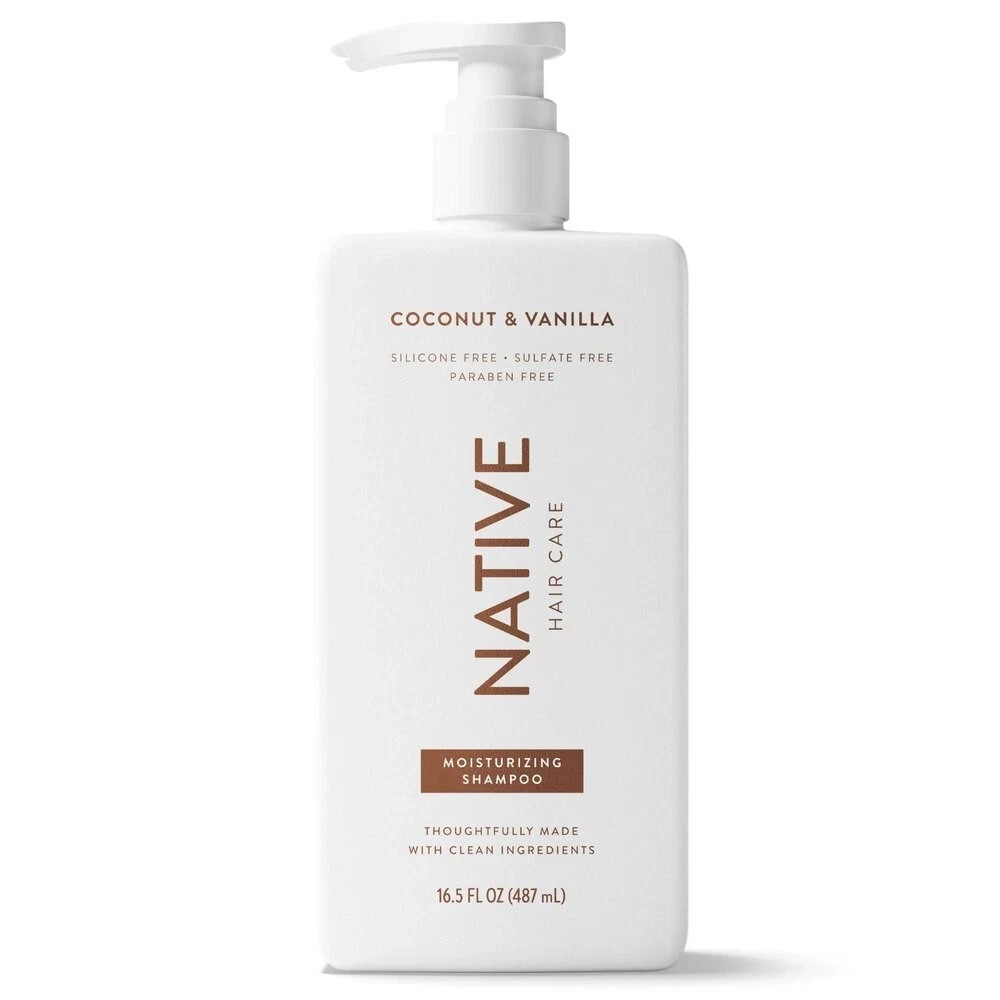 Native Coconut & Vanilla Moisturizing Vegan Shampoo, Clean,16.5 fl oz 3packs