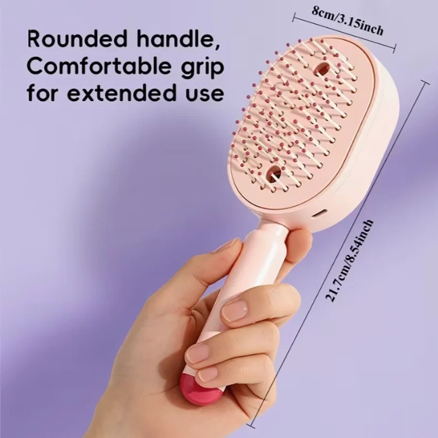 Electric Spray Air Cushion Massage Comb Rechargeable Self Cleaning Hair Brush