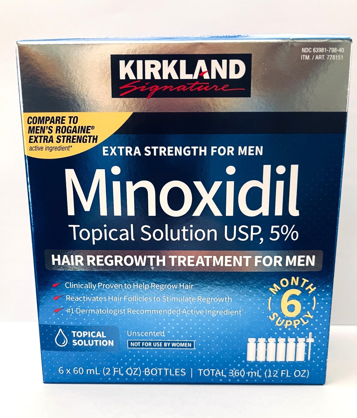 Kirkland Minoxidil 5% Extra Strength Men Hair Regrowth Solution Treatment 5/27