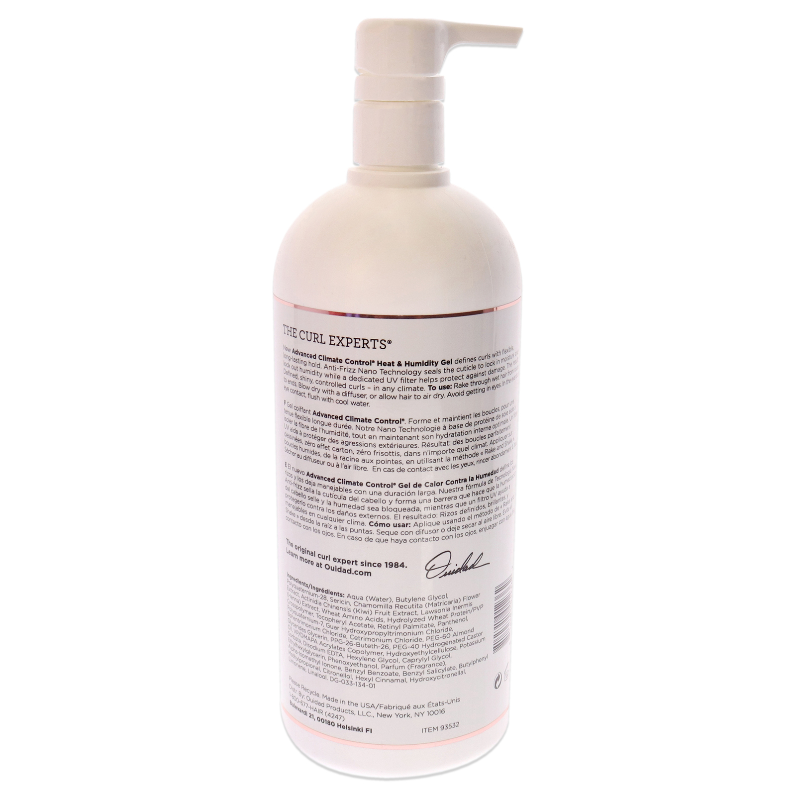 Ouidad Advanced Climate Control Heat and Humidity Gel – Anti Frizz – 33.8 oz