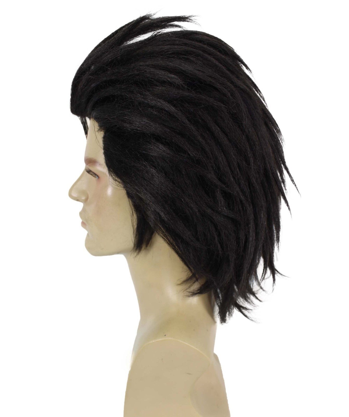 HPO Adult Men’s Swordsman Black Spiky Fantasy Game Wig I Best for Hallow HM-1610