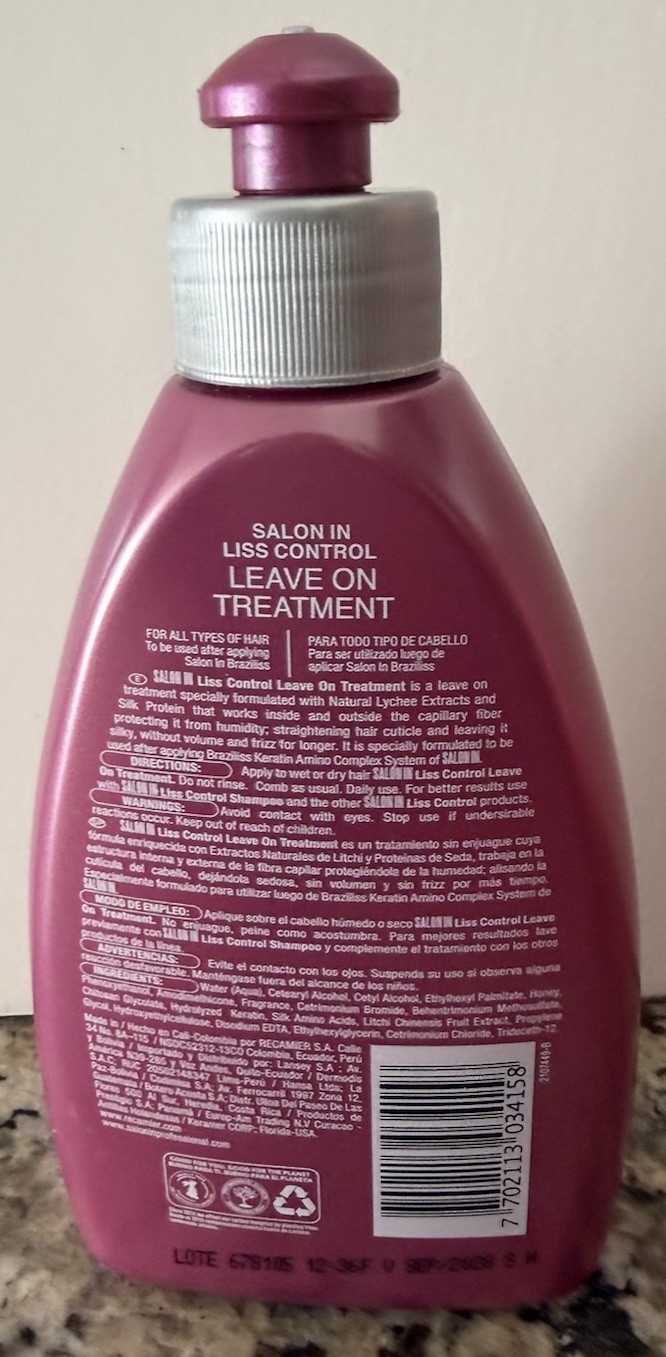 Salon In Recamier +Pro Liss Control Leave On Treatment – NEW 10.1fl oz.