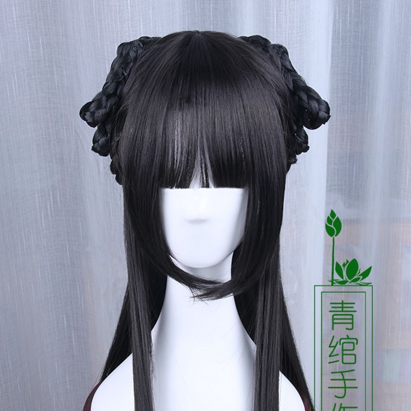 Chinese Traditional Hairpiece Hanfu Prop Ancient Custom Whole Hair Wig Archaic
