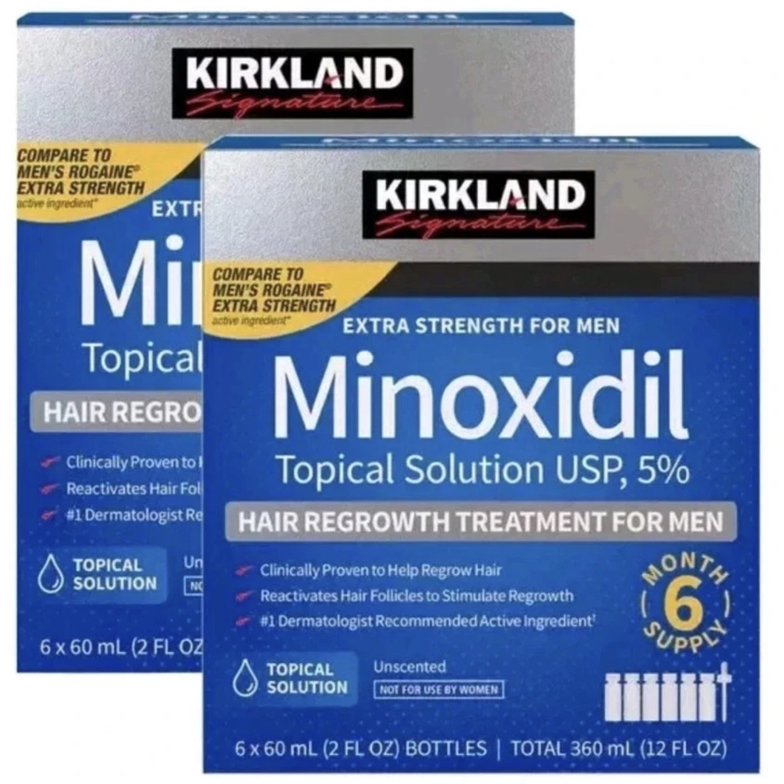 2 PACK LOT Kirkland Minoxidil 5% Hair Regrowth TOPICAL Treatment 12 Month Supply
