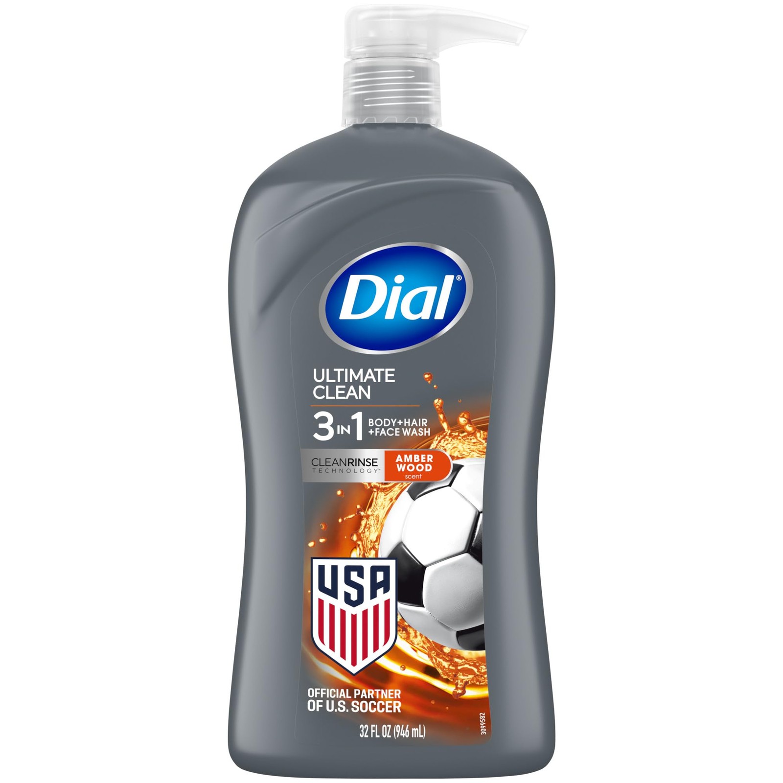 Dial Men 3in1 Body, Hair and Face Wash, Ultimate 32 Fl Oz (Pack of 1), Blue