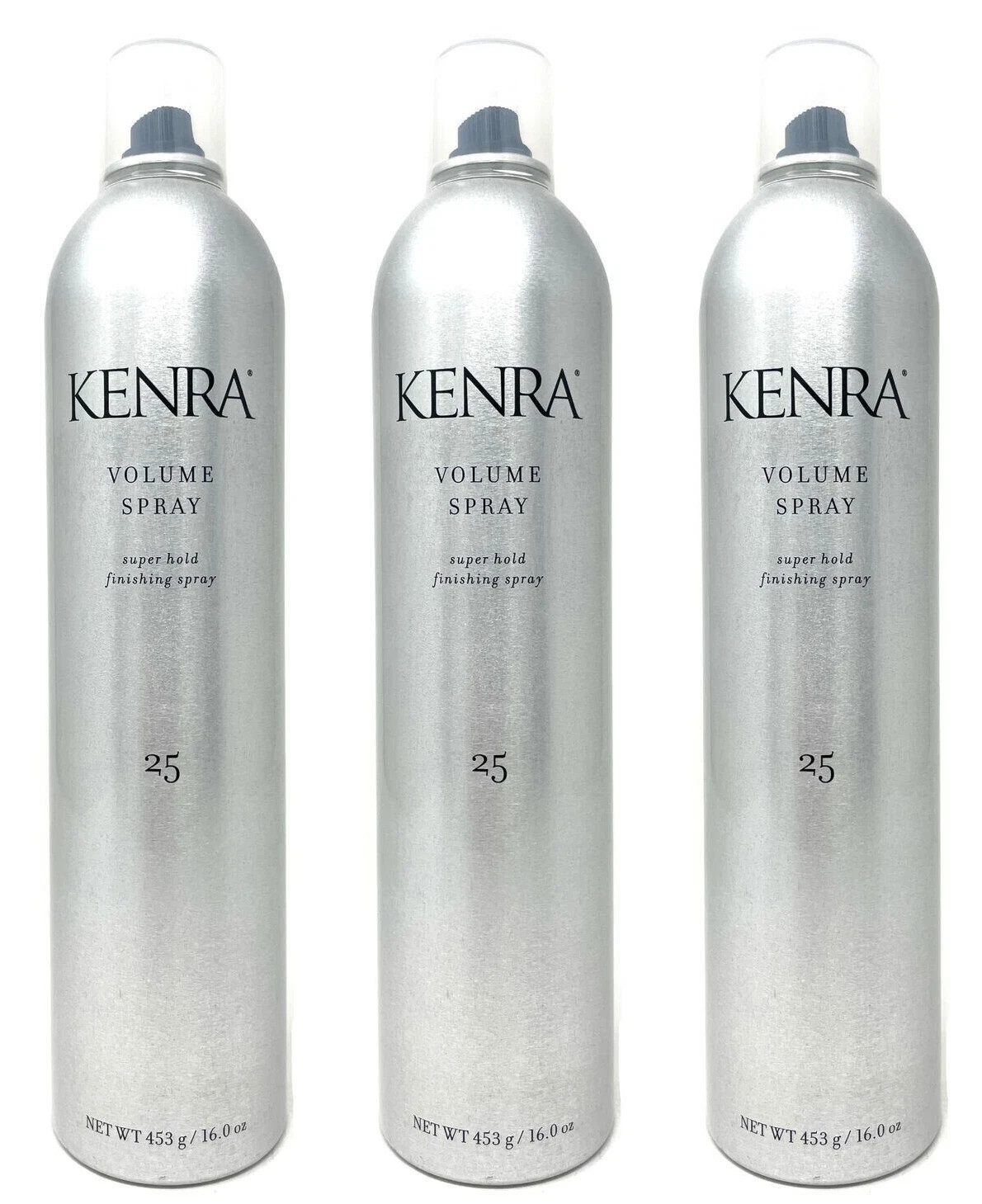 KENRA #25 VOLUME SPRAY 16 Oz. Pack of 3 Cans, SUPER HOLD FINISHING HAIRSPRAY