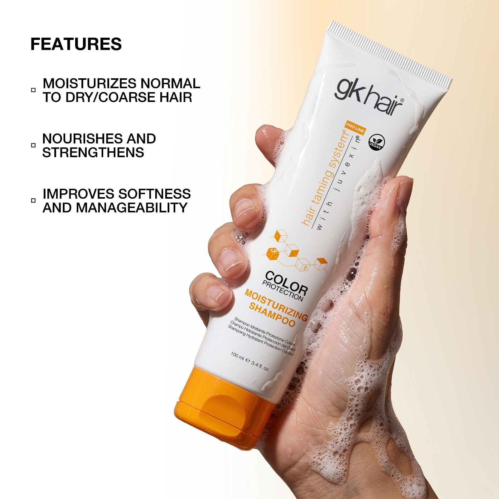 GK HAIR Moisturizing Shampoo (3.4 Fl Oz/100ml) for Hydrating Dry Damage Hair