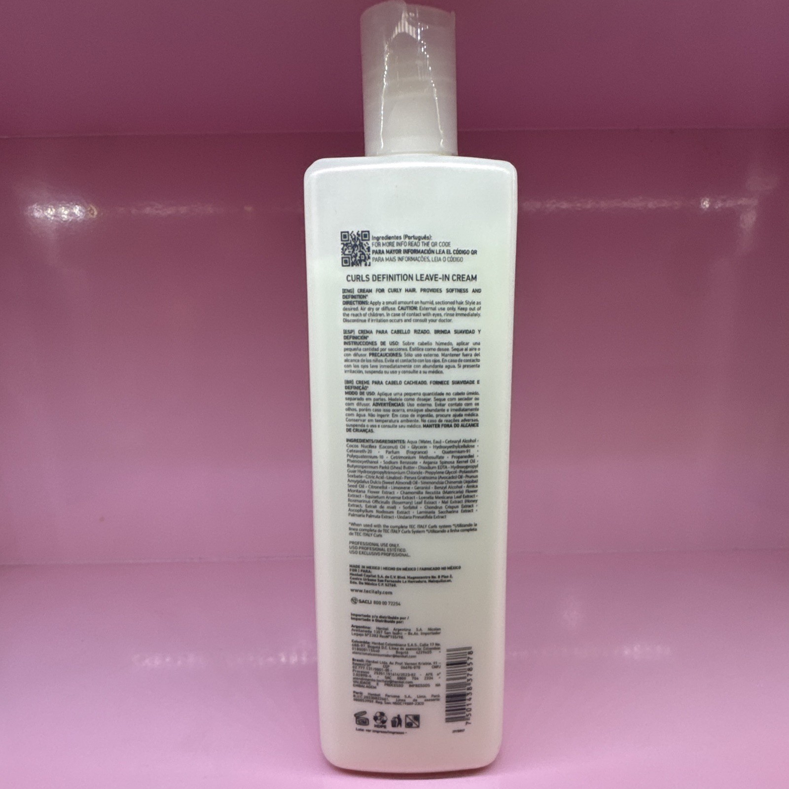 TEC ITALY Curls Curl Definition Leave-In Cream Anti-Frizz 33.81 fl oz (1L)