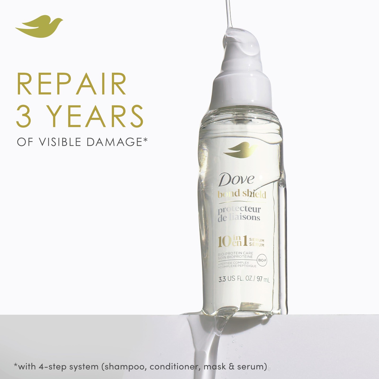Dove Bond Strength Hair Serum for Chemically Damaged Hair 3.3 Fl Oz